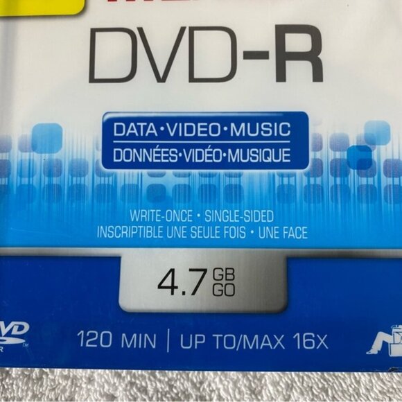 Vintage Maxell DVD-R Write Once Single Sided 4.7GB 120 Min 5 Pack Blank Discs - Picture 10 of 10